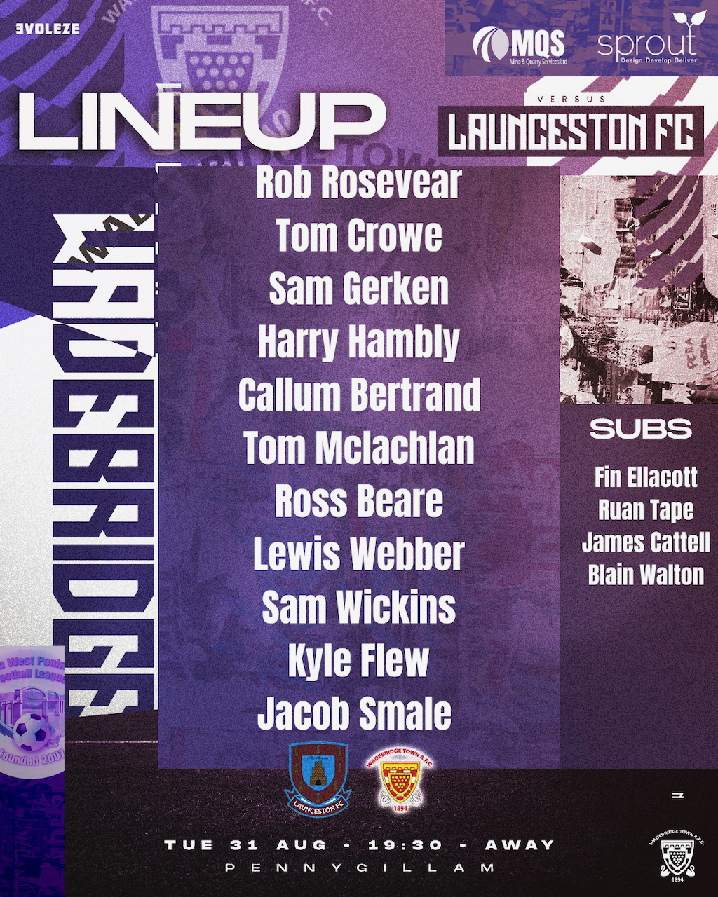Lineup: Launceston 3 v 0 Wadebridge Town