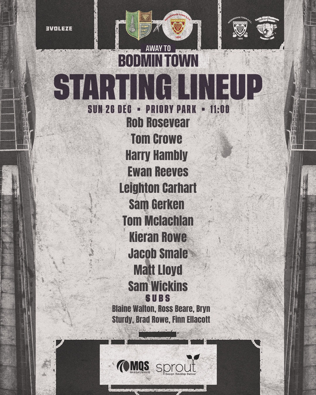 Lineup: Bodmin Town 3 v 0 Wadebridge Town