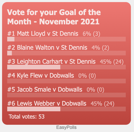 Goal of the Month - November 2021