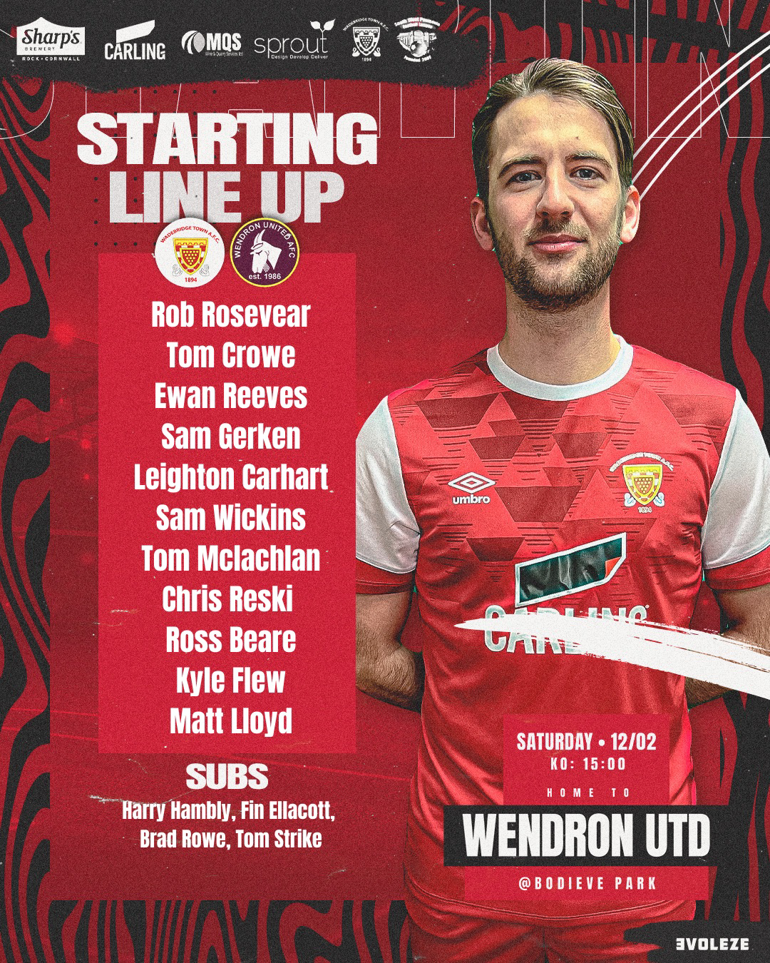 Lineups: Wadebridge Town 3 v 4 Wendron United