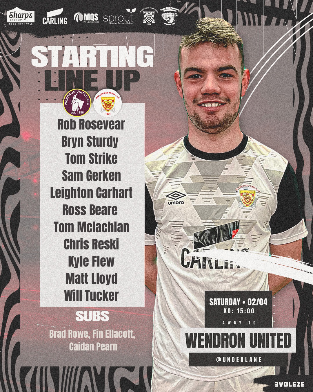 Lineup: Wendron United 3 v 0 Wadebridge Town
