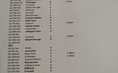 The St Piran Football League East Fixtures Released