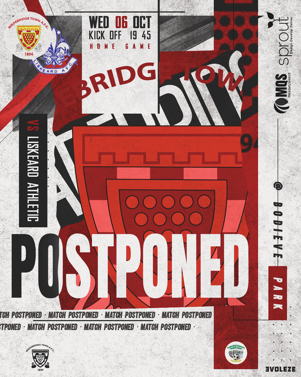 Match Postponed: Liskeard Home 2021