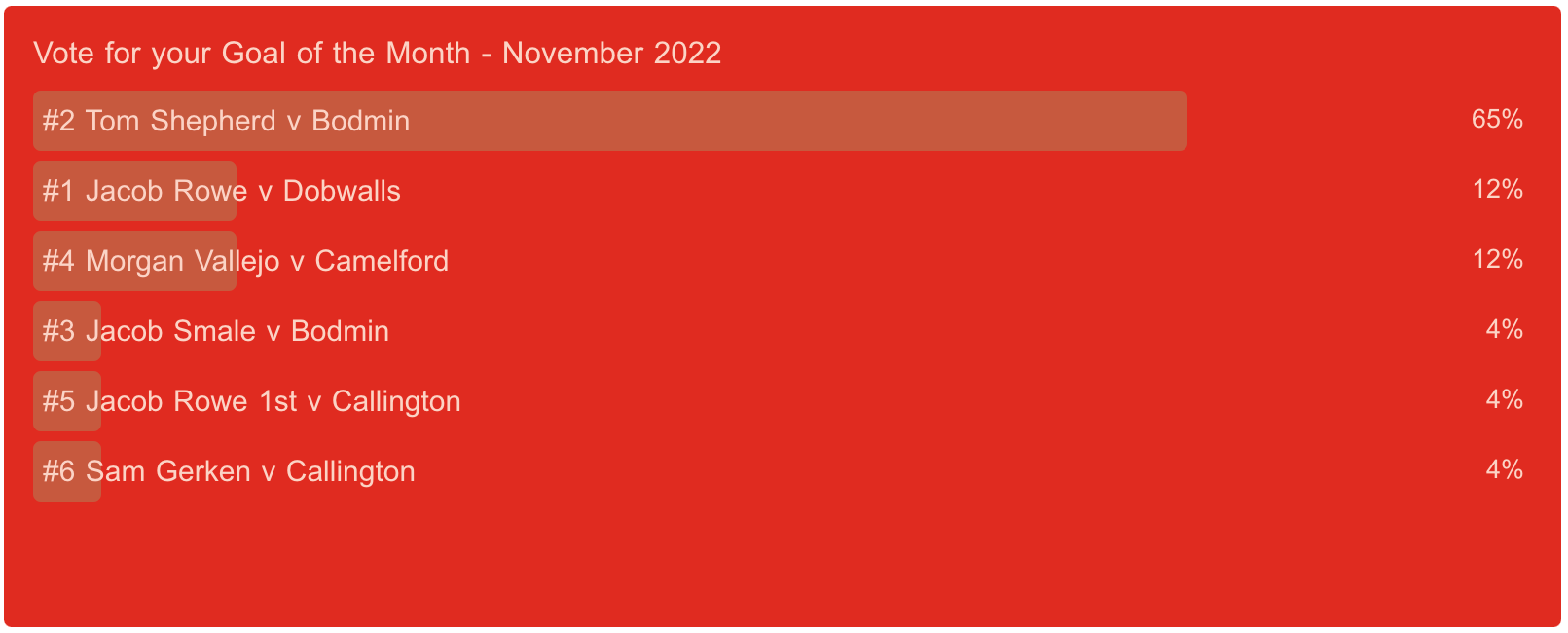 Goal of the Month Results - November 2022