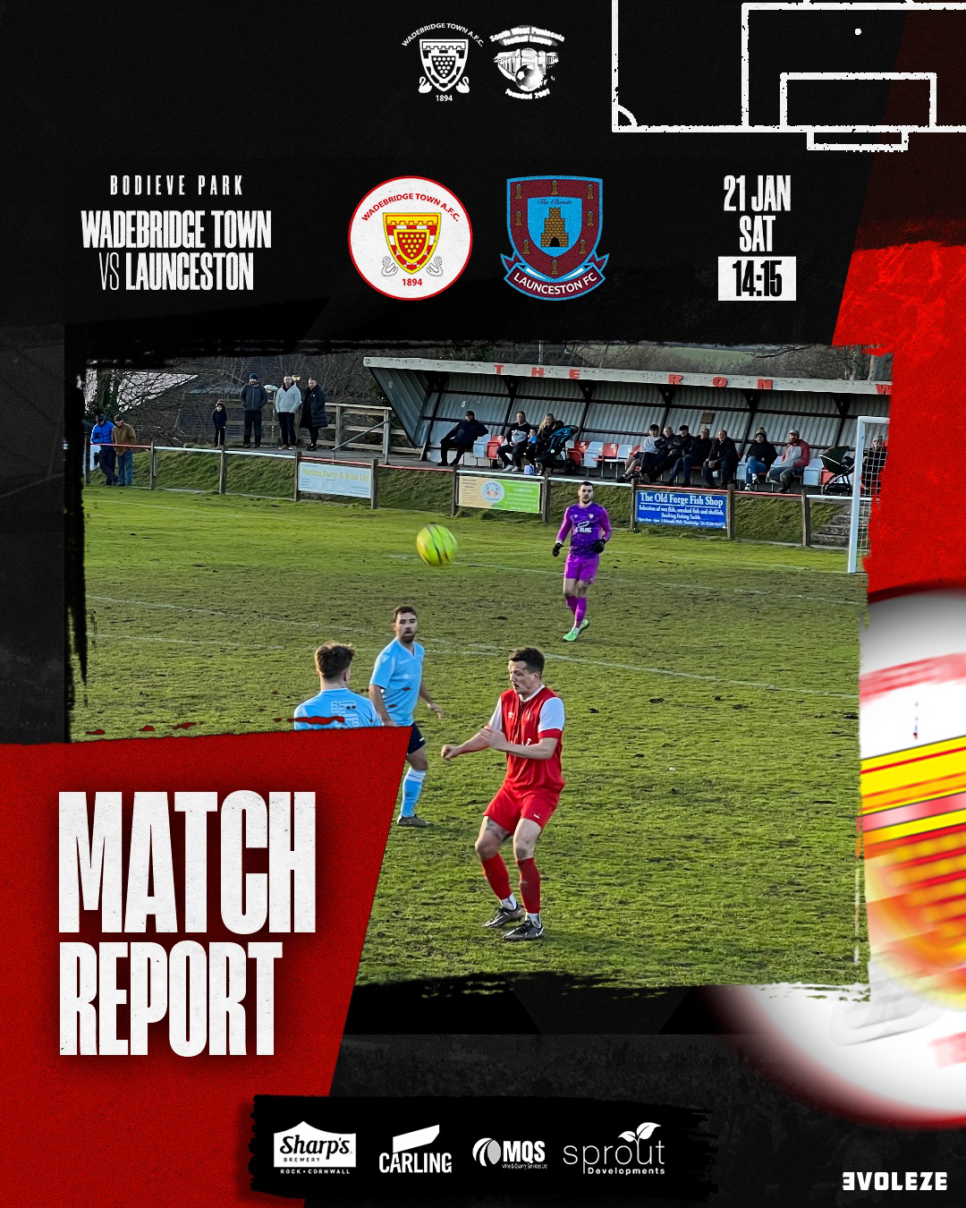 Match Report: Wadebridge Town 2 v 2 Launceston