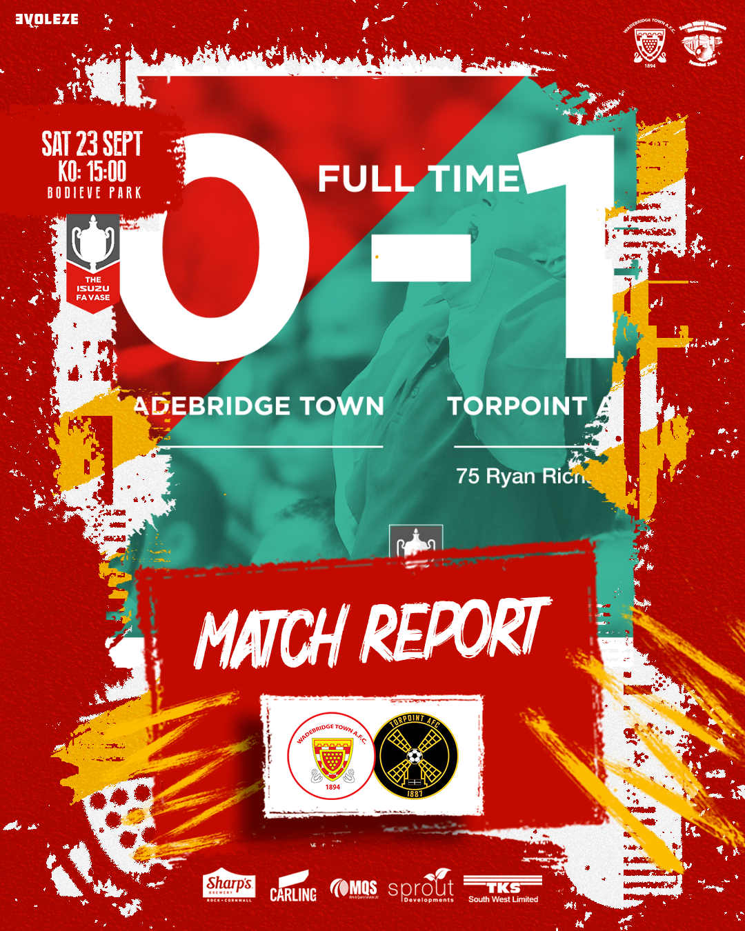 Match Report: Wadebridge Town 0 v 1 Torpoint Athletic (FA Vase)